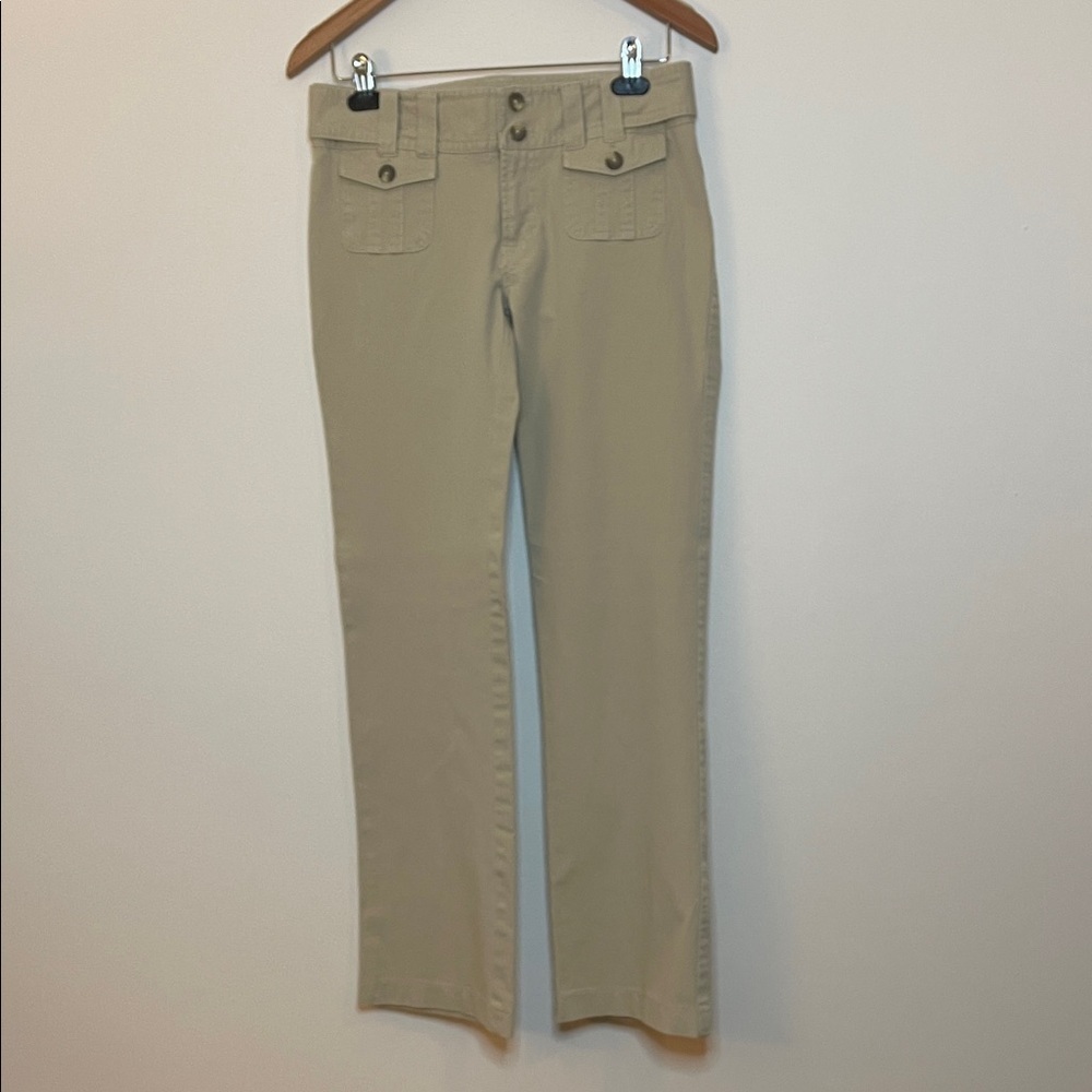 Sundance Cotton Stretch Khaki Pants Adjustable Tabs Sz 4